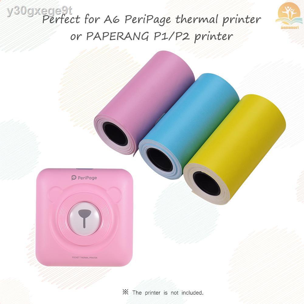 M-M Printable Color Sticker Paper Roll Direct Thermal Paper with Self-adhesive 57*30mm(2.17*1.18in) for PeriPage A6 Pock