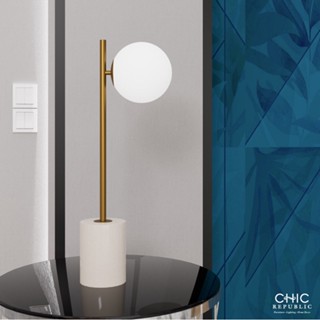 Chic Republic NELLIE,โคมไฟตั้งโต๊ะ - สี บรอนซ์/ขาว