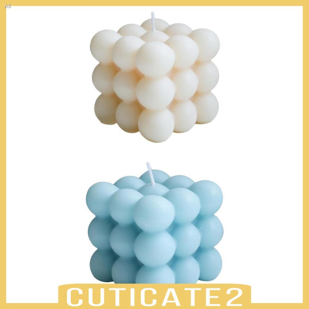 [cuticateddMY] 2/3x Cube Candle Soy Wax Small Living Room Decor Dessert Candle Photo Props