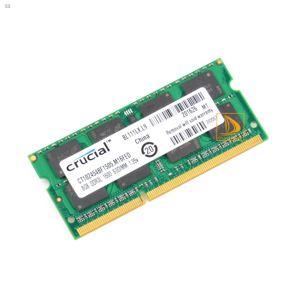 Crucial 8GB 2Rx8 PC3L-12800S SODIMM RAM Laptop Memory Intel DDR3L 1600Mhz