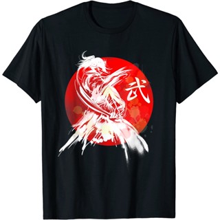 เสื้อยืดหญิง Samurai Japanese Warrior Retro Japan Calligraphy Art