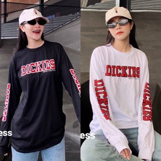 เสื้อแขนยาวคอกลมวินเทจ ลายดิกกี้แถบ