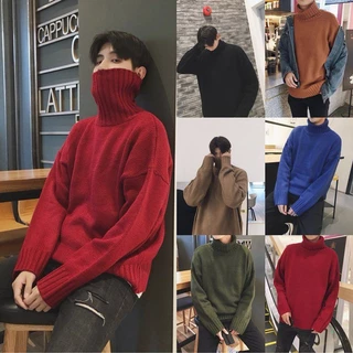 ❈♦☼ เสื้อคอเต่า เสื้อกันหนาวผู้ชายสไตล์ทันสมัย สีสันสวยงาม สวมใส่แบบหลวมๆ เนื้อผ้าไม่หนาใส่สบาย