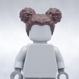 LEGO Brown 2 Buns Hair HAIR - LEGO® Minifigures Authentic เลโก้แท้