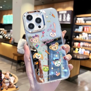 เคสโทรศัพท์มือถือ กรอบโลหะ กระจก ลายการ์ตูนดัฟฟี่น่ารัก สําหรับ iphone 14 pro max 11 12 13 8 7 Plus X XR XSMax