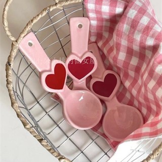 [พร้อมส่ง] ช้อนซุปเซรามิค ลายหัวใจ สําหรับเด็ก
