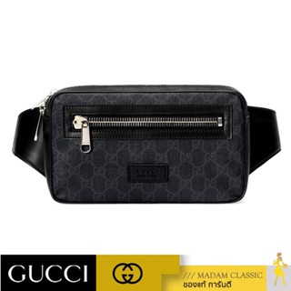 ของแท้ 💯% กระเป๋า GUCCI GG BLACK BELT BAG (BLACK/GREY) [474293K9RRN1095]