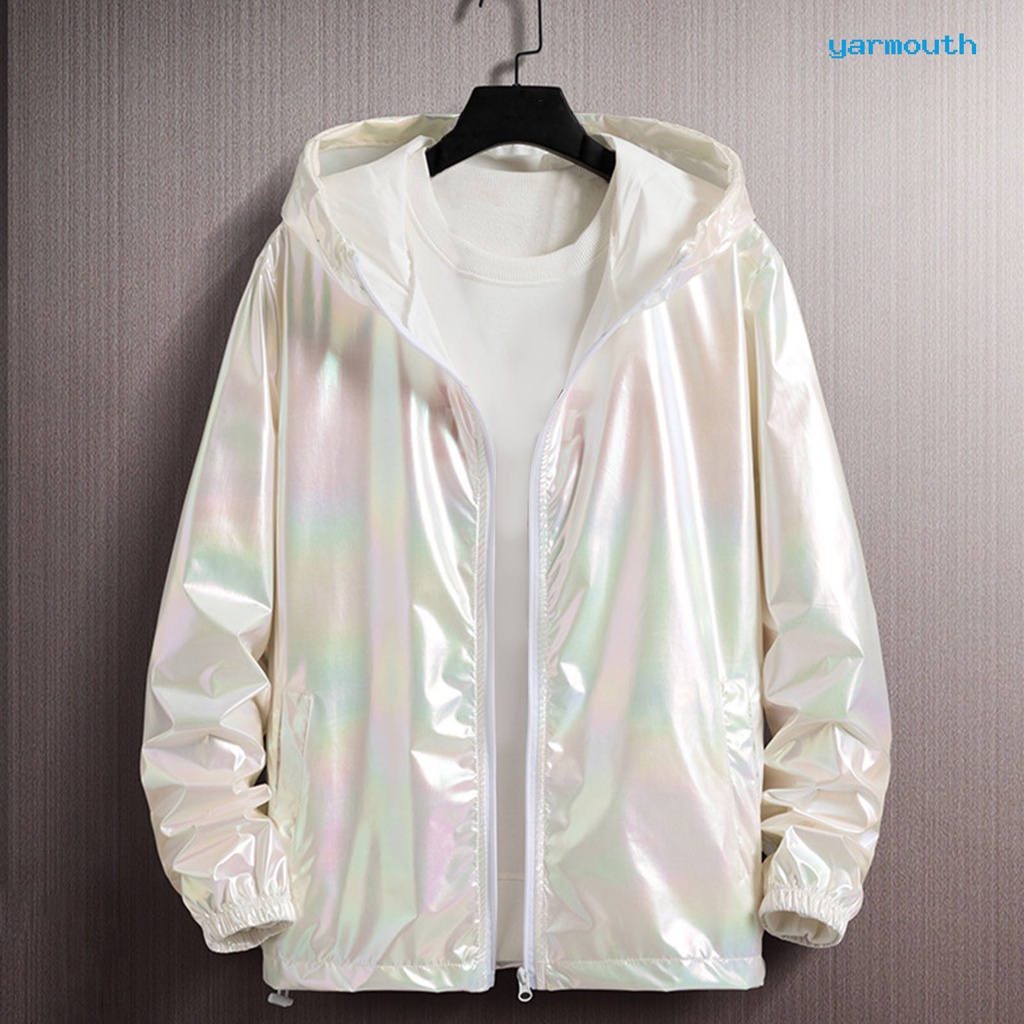Yyr–เสื้อแจ็กเก็ตกันลม แขนยาว มีฮู้ด ไล่โทนสี บางพิเศษ ยืดหยุ่น กันแดด หลากสี สําหรับผู้ชาย ราคา ถูกที่สุด ดีลบีเคเค แกลเลอรีภาพที่ 2