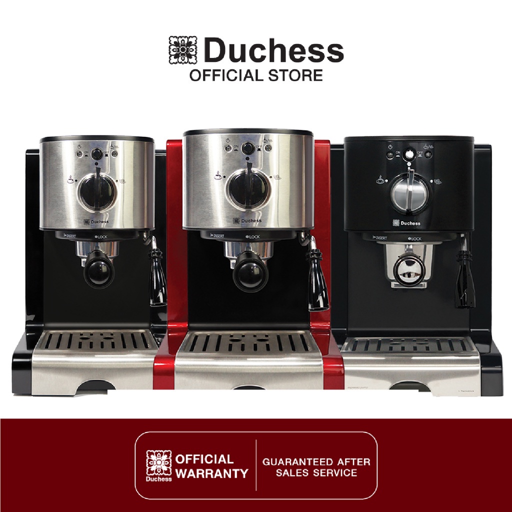Duchess CM5000 - เครื่องชงกาแฟสด มี 3สี ให้เลือก (สีดำ/สีแดง/สีเงิน) พร้อมระบบไอน้ำทำฟองนม