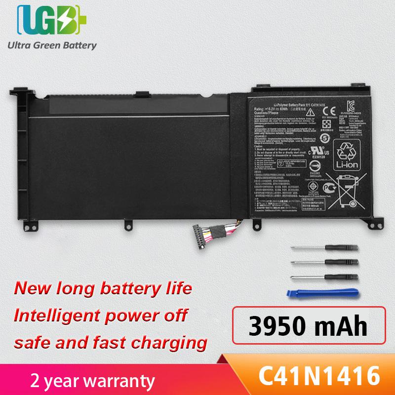 แบตเตอรี่ C41N1416เดิมสำหรับ ASUS ZenBook Pro G501 G501J UX501LW N501L Series 15.2V 60Wh 3950MAh