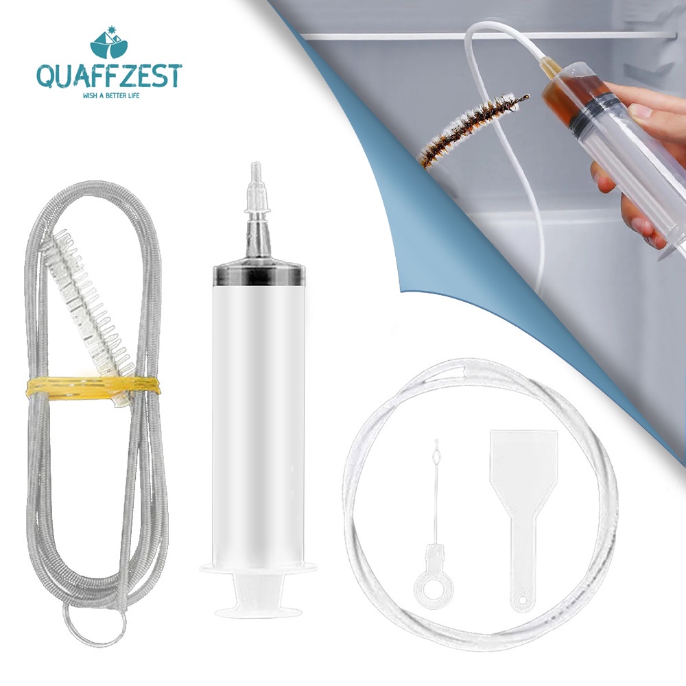5Pcs Refrigerator Drain Clean Brush Wash Brush Suction Syringe Hose Fridge Cleaner Stick Dredge Tool