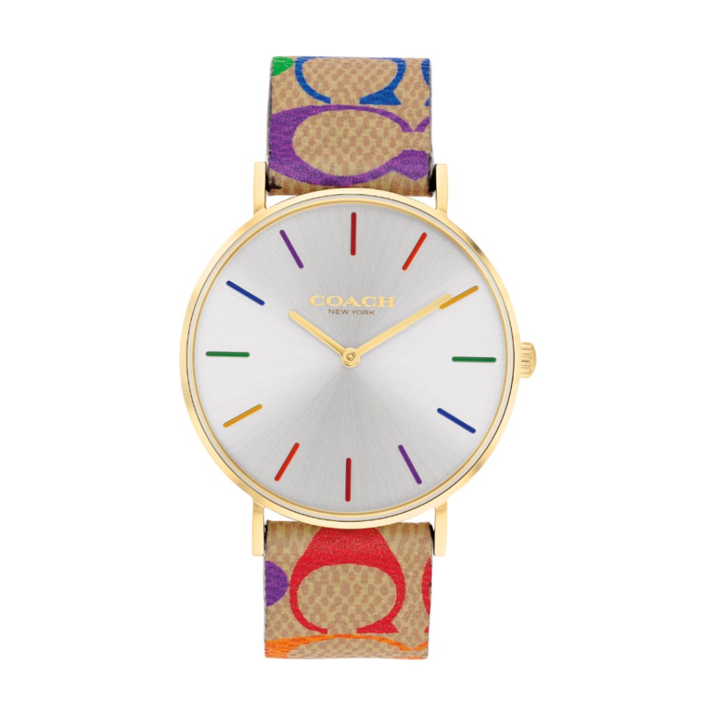 Coach Perry co14504075 women's colorful leather strap watch