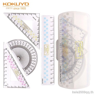 ไม้บรรทัด ทรงสามเหลี่ยม ลายคลื่น KOKUYO KOKUYO สีอ่อน สไตล์ญี่ปุ่น สําหรับสอบคุกกี้ 4 ชิ้น