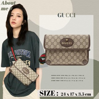 ✅: Hot กุชชี่ แท้ /Gucci GG Supreme canvas belt bag/ผู้หญิง/ผู้ชาย กระเป๋าคาดเอว/คาดเอว/ผ้าใบ