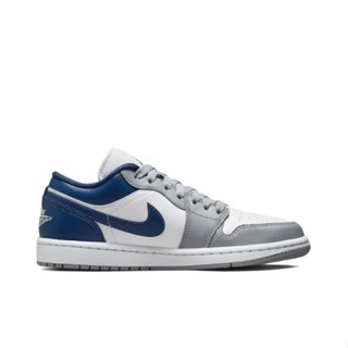 ✹ของแท้ 100 %  Jordan Air Jordan 1 low Grey blue Sports shoes styleรองเท้าผ้าใบผู้ชายญิง