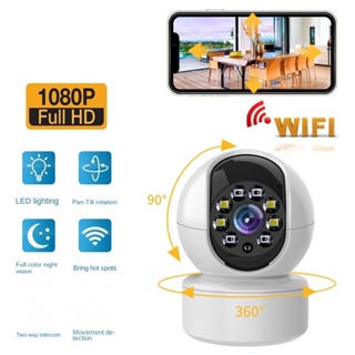 A10 กล้องรักษาความปลอดภัย WiFi HD ไร้สาย 360 องศา พอร์ต USB มองเห็นที่มืด สําหรับบ้าน