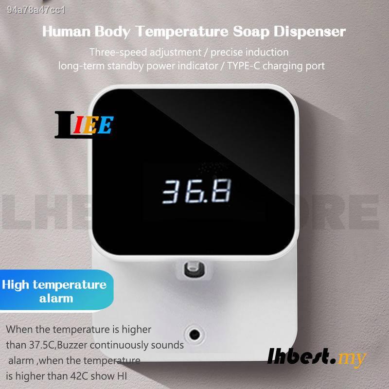 Wall-mounted Body Temperature Display Soap Dispenser Automatic Induction Gel Hand Washing Foam Soap Dispenser Disinfecti