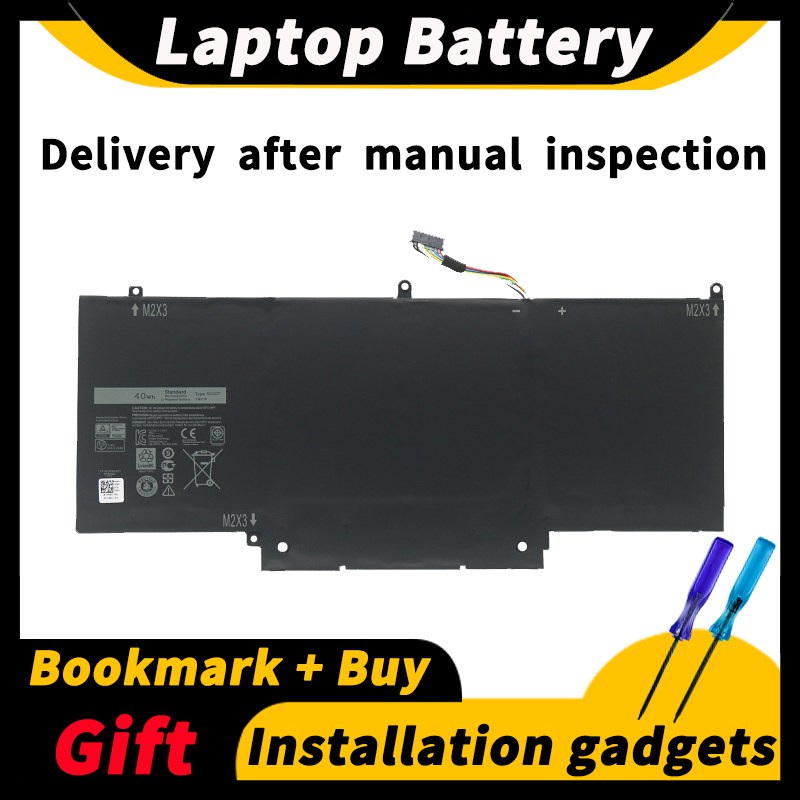 For Dell P16T XPS11-9P33 XPS11D-1308T XPS11S XPS11D 11R-1508T 2408 DGGGT 7.4V 40WH/5330mAh Laptop Ba