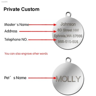 Round Circle Stainless Steel Engraved Dog Tags Personalized Pet Cat ID tags Custom Free Engraving