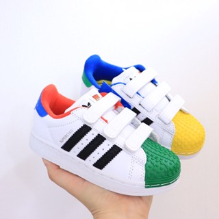 พร้อมส่ง LEGO x A_didas Originals Superstar รองเท้าผ้าใบลําลอง กันลื่น สําหรับเด็ก 360