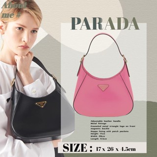 ปราด้า Prada Medium Leather Shoulder Bag Womens Underarm Bag