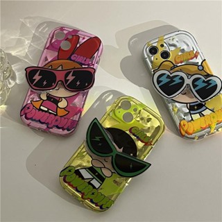 เคสโทรศัพท์มือถือ ลายการ์ตูนพาวเวอร์พัฟเกิร์ล แว่นกันแดด สําหรับ Apple iPhone 14 13 12 11 Pro Max X XR 8 7 6Oulu