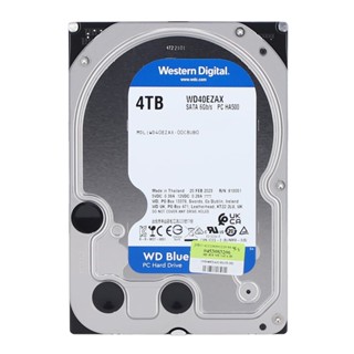 อุปกรณ์จัดเก็บข้อมูล : 4 TB 3.5" HDD (ฮาร์ดดิสก์ 3.5") WD BLUE - 5400RPM SATA3 (WD40EZAX)