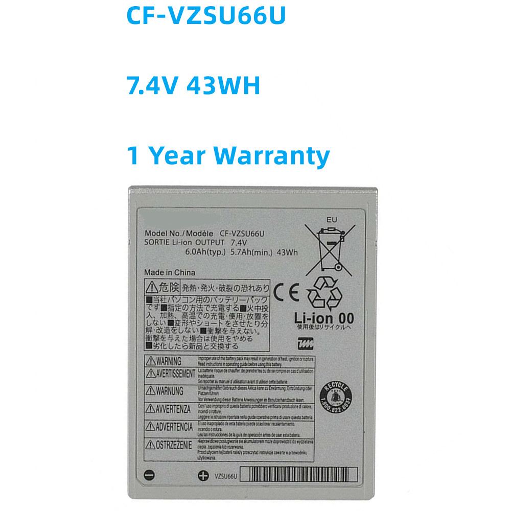New 7.4V 43WH CF-VZSU66U Laptop Battery For Panasonic Toughbook CF-C1 CF-C1AT01GGE CF-C1MDB21 CF-C1B
