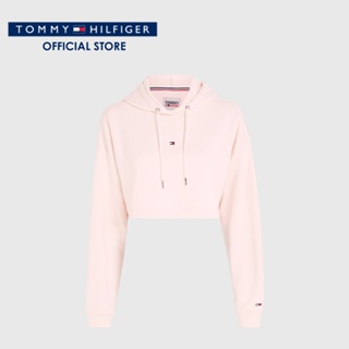 Tommy Hilfiger เสื้อครอปผู้หญิง รุ่น DW0DW16247 TJ9 - สีชมพู