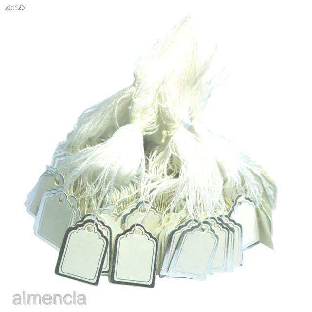 ❃♚㍿[almenclaMY] 500Pcs Blank Label Tie String Strung for Jewelry Clothing Display Price Tags
