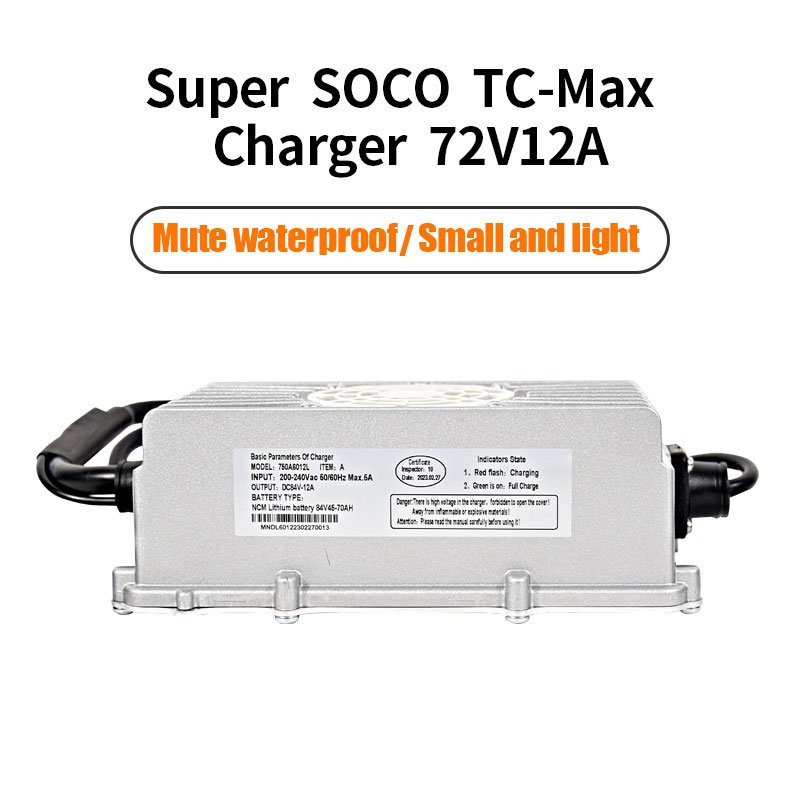 🔥For Super SOCO TC MAX Charger Waterproof 12A High Current E-bike Scooter Fast Charging Outdoor Moto