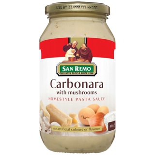 ซานรีโมคาร์โบนาร่าพาสต้าซอส 480กรัม  /  Sanremo Carbonara Pasta Sauce 480g.