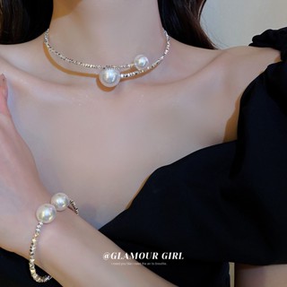 💞ขายใหญ่💞Katomi ACCหักสร้อยคอเงินสร้อยคอมุกผู้หญิงฤดูร้อนหรูหราNiche Clavicle Chain 2022 สร้อยคอใหม่