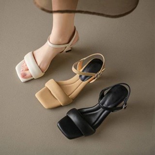 [พร้อมส่ง] ใหม่ รองเท้าแตะ แต่งหัวเข็มขัด สไตล์เกาหลี สําหรับผู้หญิง 2023