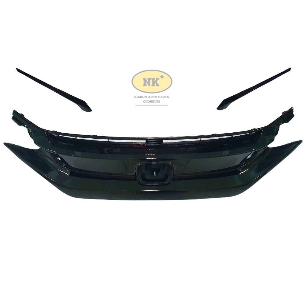 กระจังหน้า ฮอนด้า ซีวิค FC 16'-19' ดำเงา (พร้อมคิ้วไฟหน้า) / Honda Civic FC 16'-19'
