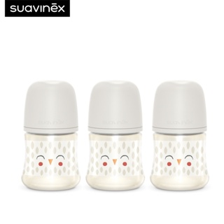 Suavinex (แพ็ค 3 ชิ้น) ขวดนม Premium PA Polyamide feeding bottle ขนาด 150ml ลาย Bonhomia เหมาะสำหรับอายุ +0 เดือน