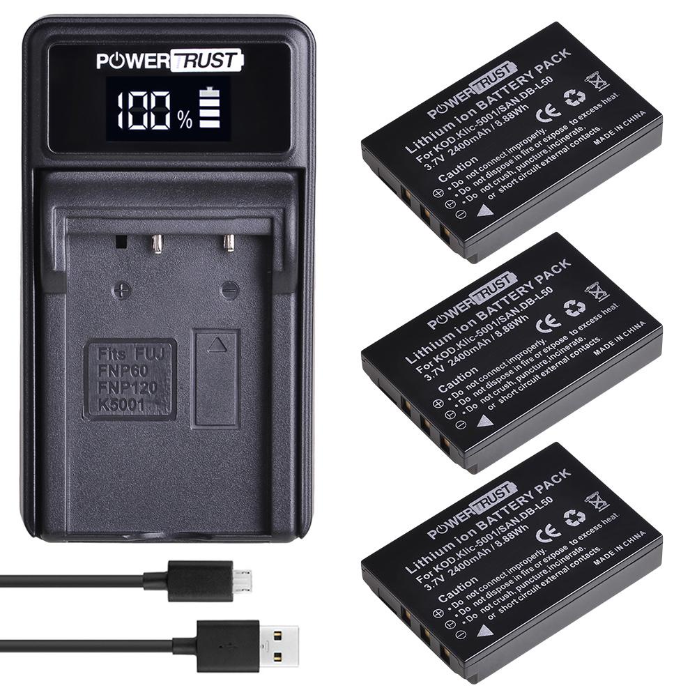 Klic-5001แบตเตอรี่ LED ชาร์จ USB สำหรับ Kodak DX6490 DX7440 DX7530 DX7590 DX7591 DX7630