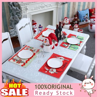 [B_398] Christmas Placemat Eco-friendly Cartoon Fabric Christmas Tree Table Placemat for Home