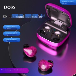 Doss-t60 ใหม่ ชุดหูฟังบลูทูธไร้สาย เสียงเบสหนัก คุณภาพสูง สไตล์สาวน่ารัก สําหรับผู้หญิง