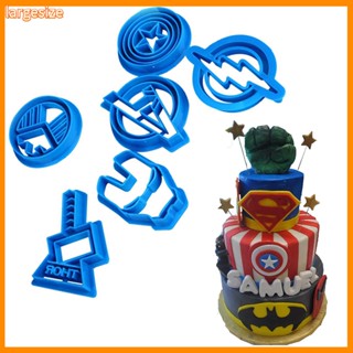 &lt;LS&gt; 6Pcs Superhero Captain Cookie Cutter Sugar Avengers Fondant Cake Biscuit Mold