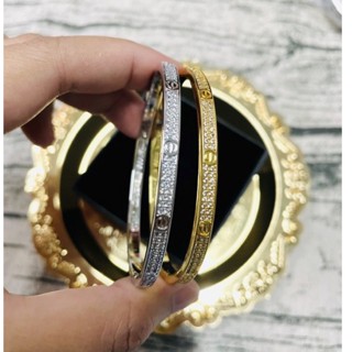 lovely bangle stanless |กำไลคาร์เทียร์ล้อมเพชร งานปั๊มแบรนด์