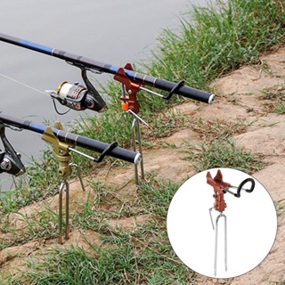 อลูมิเนียมอัลลอยด์ตกปลา Fishing Pole Holder POLE สายยึดเก็บของวงเล็บ Rod ผู้ถือ GROUND Bracket