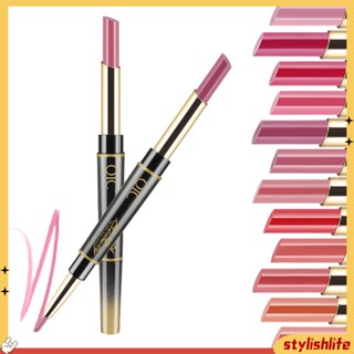 {stylishlife} 2 in 1 Makeup Lipstick Lip Liner Pencil Waterproof Long Lasting Matte Pen