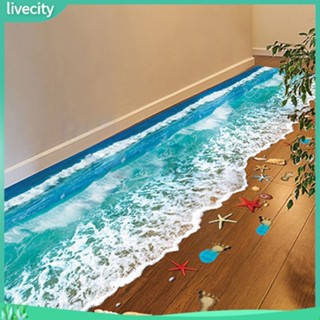 {livecity} 3D Beach สติ๊กเกอร์ DIY สำหรับติดตกแต่งผนังห้อง