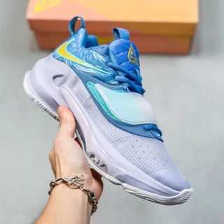 Nike Zoom Freak 3 EP White PurpleVlot "Letter Brother 3rd Generation Signature Air Cushion Low-top รองเท้ากีฬา รองเท้าบาสเก็ตบอลลําลอง