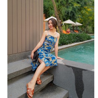 Chic No.9 : ชุดเดรสออกงาน Dress - Brooke Flower 👋ปัดซ้ายที่รูปเพื่อดูขนาดสินค้า