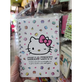 สมุด สมุดริมลวด สมุดจดบันทึก มีเส้น ขนาด A5 20.7×14.2 cm. 80 แกรม 80 แผ่น คิตตี้ kitty