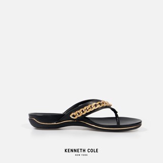 KENNETH COLE รองเท้าแตะผู้หญิง รุ่น GLAM 2.0 CHAIN THONG สีดำ ( SAN - RLF1063BN-001 )