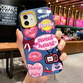 3 in 1 เคสโทรศัพท์มือถือ ซิลิโคน ลายตัวอักษร โบว์สีแดง บาร์บี้ สําหรับ iPhone 14Promax 13 12 11 7Plus X XR