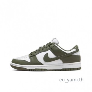 ของแท้ 100% Nike Dunk Low “Medium Olive”ผ้าใบ รองเท้าวิ่ง